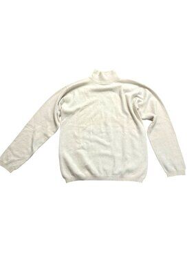 Erez Levy Women's Turtleneck Sweater Sz M Cream Cashmere Winter Cozy Fall Vtg